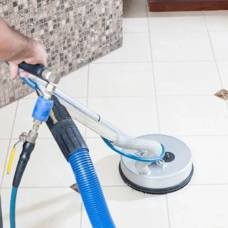 Clean and bright tile and grout after professional cleaning